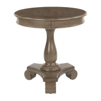 OSP Home Furnishings BP-AVLAT-YCM5 Avalon Hand Painted Round Accent table in Brushed Java Finish